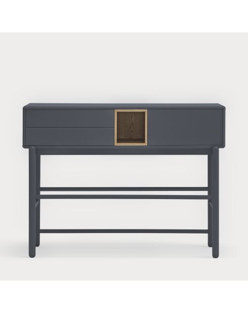Console Corvo 1 porte et 2 tiroirs gris anthracite - 120x35x90cm