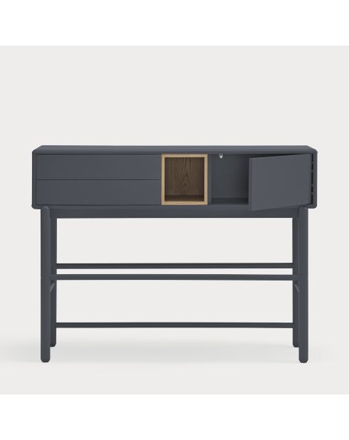 Console Corvo 1 porte et 2 tiroirs gris anthracite - 120x35x90cm