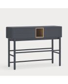 Console Corvo 1 porte et 2 tiroirs gris anthracite - 120x35x90cm