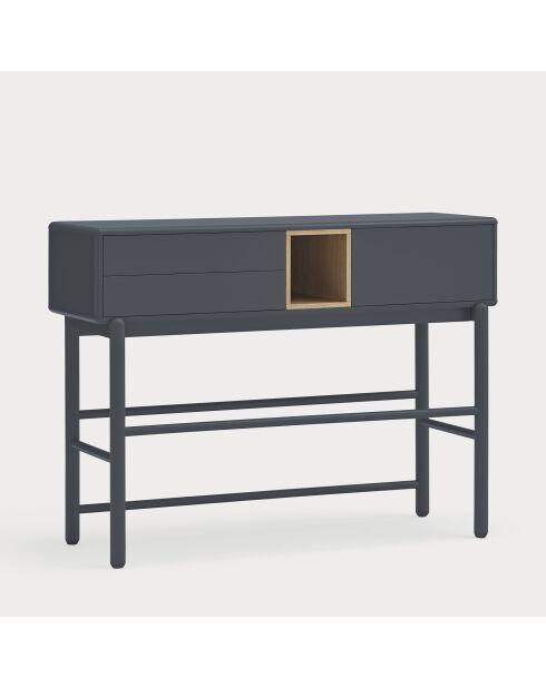 Console Corvo 1 porte et 2 tiroirs gris anthracite - 120x35x90cm