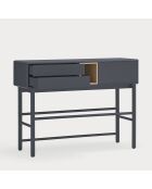 Console Corvo 1 porte et 2 tiroirs gris anthracite - 120x35x90cm