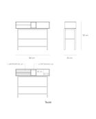 Console Corvo 1 porte et 2 tiroirs gris anthracite - 120x35x90cm
