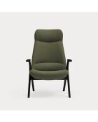 68226 Poltrona grande Dins verde scuro con gambe nere - 74x80x43/118cm