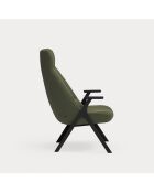 68226 Poltrona grande Dins verde scuro con gambe nere - 74x80x43/118cm