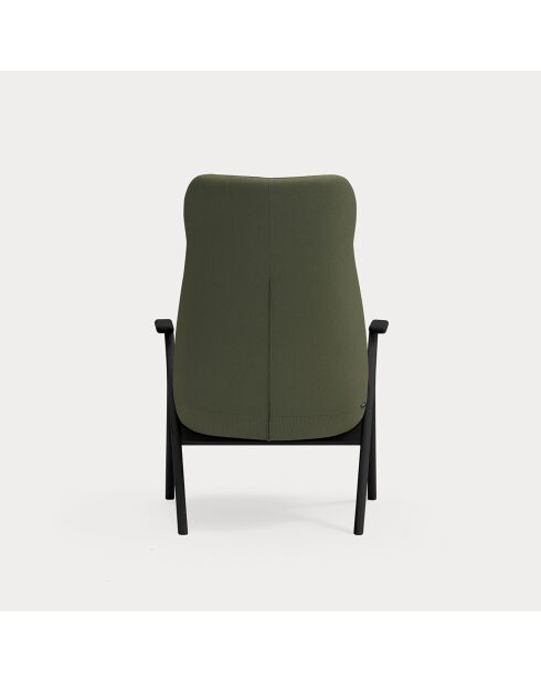 68226 Dins großer Sessel, dunkelgrün mit schwarzen Beinen, 74 x 80 x 43/118 cm