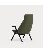 68226 Poltrona grande Dins verde scuro con gambe nere - 74x80x43/118cm