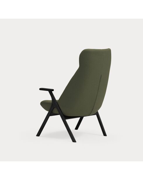 68226 Dins großer Sessel, dunkelgrün mit schwarzen Beinen, 74 x 80 x 43/118 cm