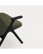 68226 Poltrona grande Dins verde scuro con gambe nere - 74x80x43/118cm