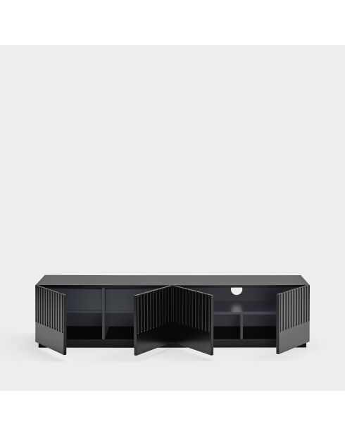 Meuble TV Doric 4 portes et 2 tiroirs noir/anthracite - 180x46x72cm