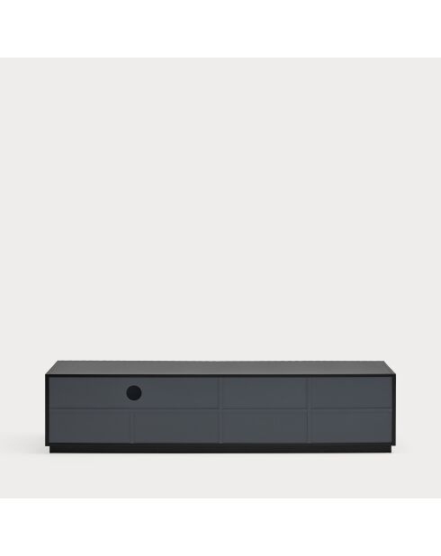 Meuble TV Doric 4 portes et 2 tiroirs noir/anthracite - 180x46x72cm