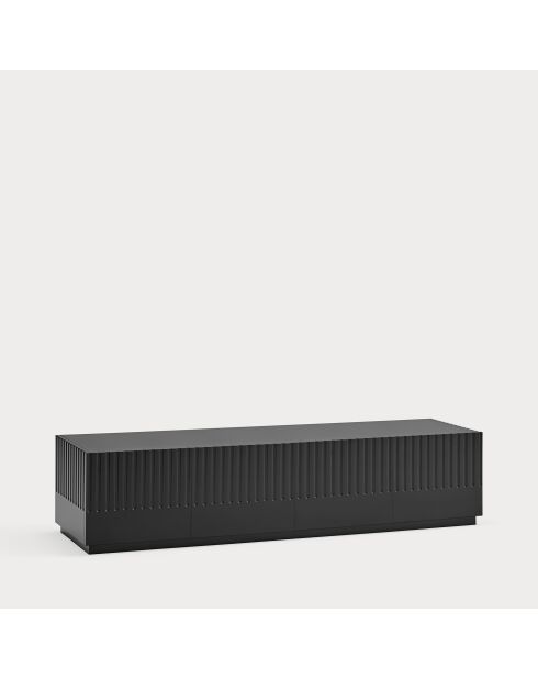 Meuble TV Doric 4 portes et 2 tiroirs noir/anthracite - 180x46x72cm