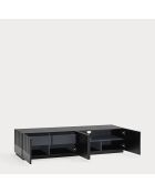 Meuble TV Doric 4 portes et 2 tiroirs noir/anthracite - 180x46x72cm