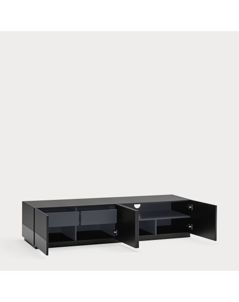 Meuble TV Doric 4 portes et 2 tiroirs noir/anthracite - 180x46x72cm