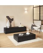Meuble TV Doric 4 portes et 2 tiroirs noir/anthracite - 180x46x72cm
