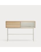 Console Yoko 2 tiroirs chêne et crème - 120x35x80cm
