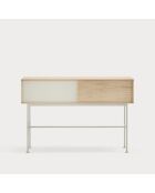 Console Yoko 2 tiroirs chêne et crème - 120x35x80cm