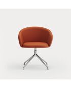 2 chaises avec accoudoirs Add 64146 orange foncé avec pieds chromés - 56x58x47/75cm