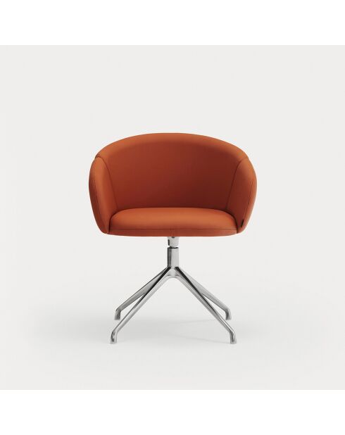 2 chaises avec accoudoirs Add 64146 orange foncé avec pieds chromés - 56x58x47/75cm