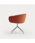 2 chaises avec accoudoirs Add 64146 orange foncé avec pieds chromés - 56x58x47/75cm
