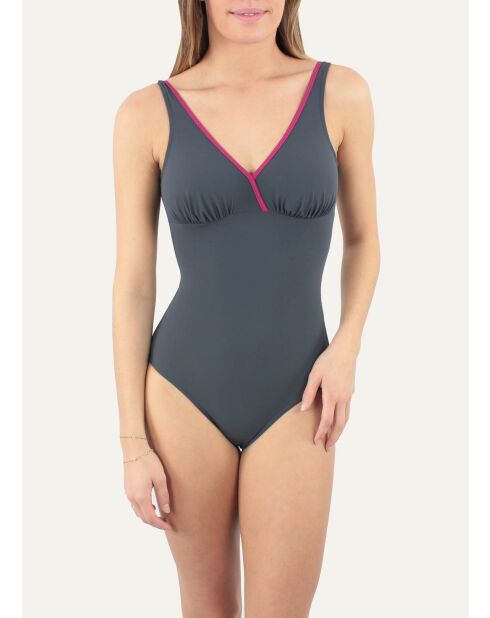 Liner grijs badpak onder de buste, 1-delig