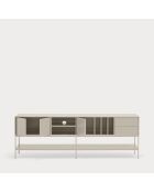 Meuble TV Platt 3 portes, 2 tiroirs et 5 niches sable - 220x45x74cm
