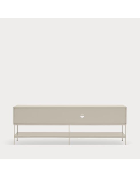 Meuble TV Platt 3 portes, 2 tiroirs et 5 niches sable - 220x45x74cm