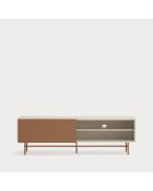 Meuble TV Nube avec 2 tiroirs, 1 porte et 1 porte coulissante sable et argile - 180x40x56cm