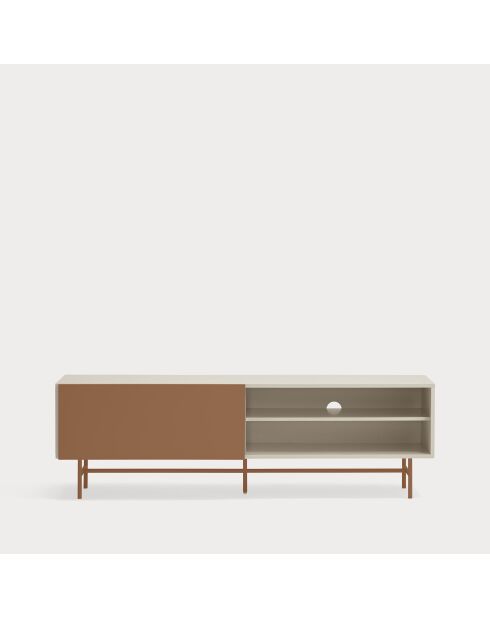 Nube TV-Ständer mit 2 Schubladen, 1 Tür und 1 Schiebetür aus Sand und Lehm — 180x40x56cm