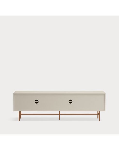 Nube TV-Ständer mit 2 Schubladen, 1 Tür und 1 Schiebetür aus Sand und Lehm — 180x40x56cm