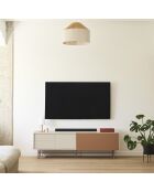 Meuble TV Nube avec 2 tiroirs, 1 porte et 1 porte coulissante sable et argile - 180x40x56cm