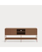 Meuble TV Platt 2 portes, 2 tiroirs et 2 niches argile - 175x45x74cm