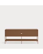 Meuble TV Platt 2 portes, 2 tiroirs et 2 niches argile - 175x45x74cm