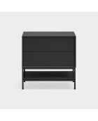 Platt Nachttisch 2 Schubladen schwarz - 55x45x55cm