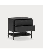 Platt Nachttisch 2 Schubladen schwarz - 55x45x55cm