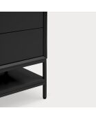 Platt Nachttisch 2 Schubladen schwarz - 55x45x55cm