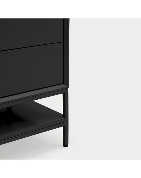 Platt Nachttisch 2 Schubladen schwarz - 55x45x55cm