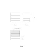 Platt Nachttisch 2 Schubladen schwarz - 55x45x55cm