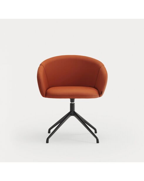 2 chaises avec accoudoirs Add 64146 orange foncé avec pieds noirs - 56x58x47/75cm