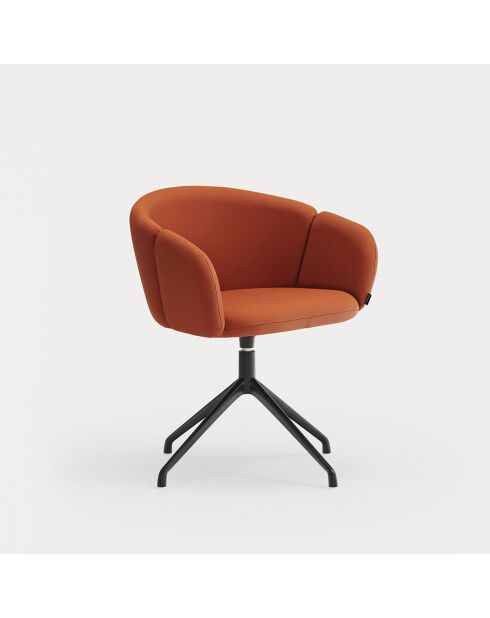 2 chaises avec accoudoirs Add 64146 orange foncé avec pieds noirs - 56x58x47/75cm