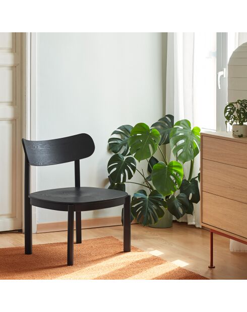 Fauteuil lounge Nara noir - 59.5x59.5x77cm