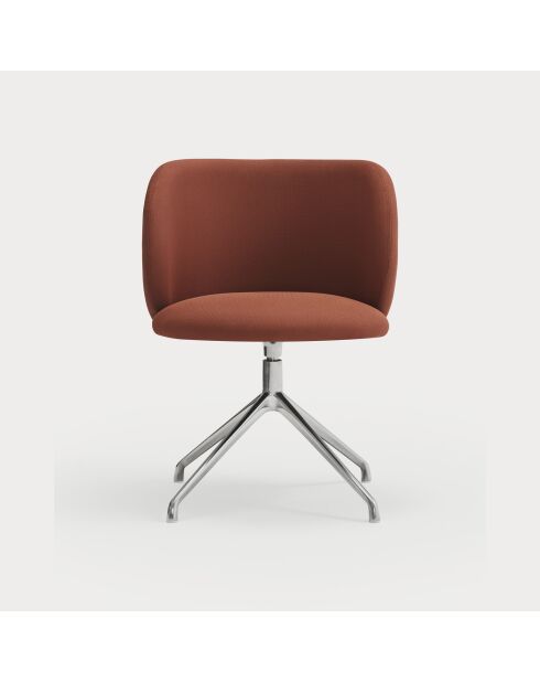 2 sedie Mogi 63089 rosso mattone con gambe cromate - 59x56x49/81 cm