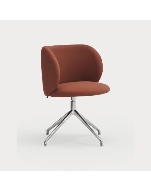 2 sedie Mogi 63089 rosso mattone con gambe cromate - 59x56x49/81 cm