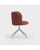 2 sedie Mogi 63089 rosso mattone con gambe cromate - 59x56x49/81 cm