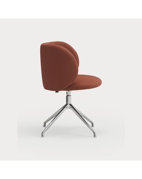 2 sedie Mogi 63089 rosso mattone con gambe cromate - 59x56x49/81 cm