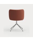 2 sedie Mogi 63089 rosso mattone con gambe cromate - 59x56x49/81 cm