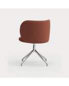 2 sedie Mogi 63089 rosso mattone con gambe cromate - 59x56x49/81 cm