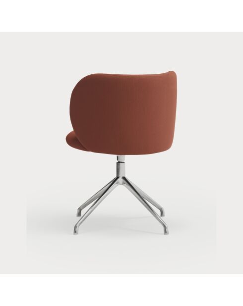 2 sedie Mogi 63089 rosso mattone con gambe cromate - 59x56x49/81 cm