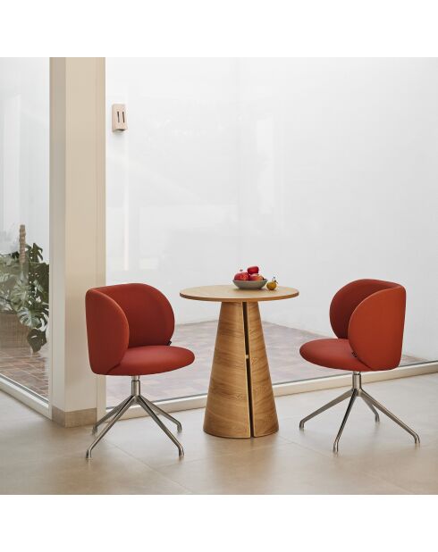 2 sedie Mogi 63089 rosso mattone con gambe cromate - 59x56x49/81 cm