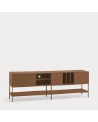 Platt TV-Ständer mit 3 Türen, 2 Schubladen und 5 Lehmnischen — 220x45x74cm