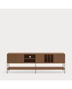 Platt TV-Ständer mit 3 Türen, 2 Schubladen und 5 Lehmnischen — 220x45x74cm